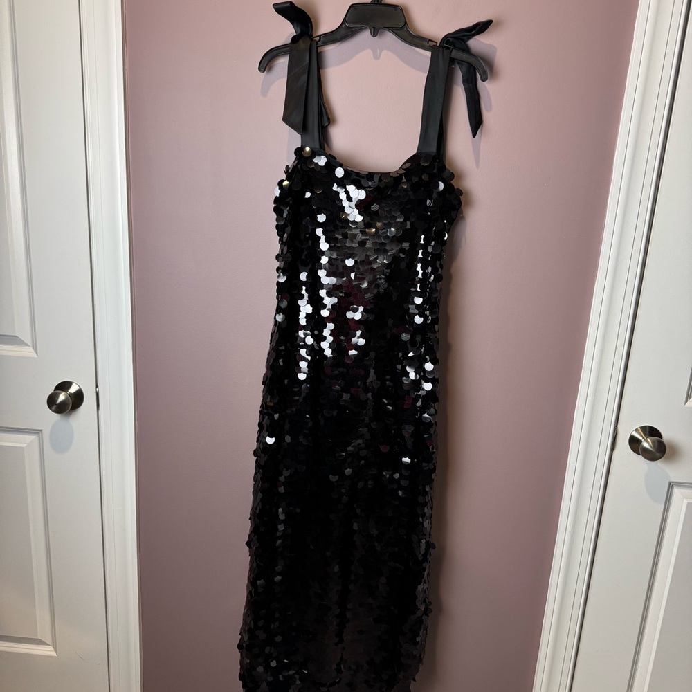 NWT Tuckernuck Jet Black Sequin Roxy Dress - Picture 2 of 9